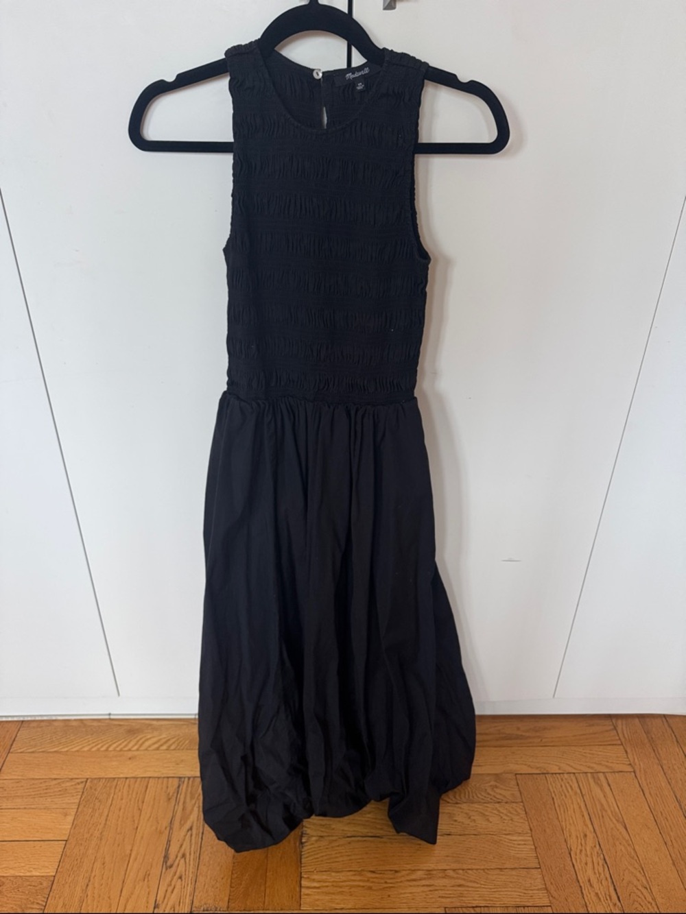 Madewell black balloon dress